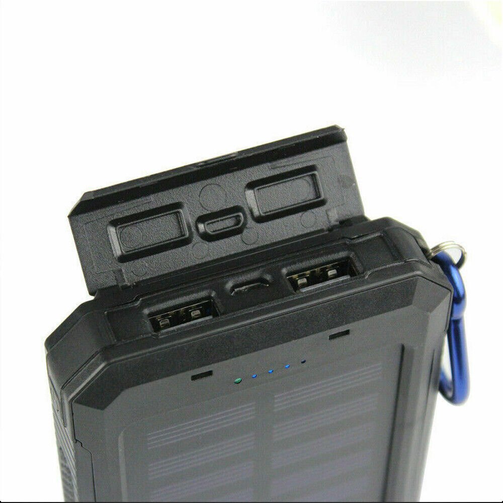 Solar Power Bank — Waterproof, Dual USB, Built - In LED Torch - The Kit List