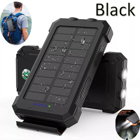 Solar Power Bank — Waterproof, Dual USB, Built - In LED Torch - The Kit List
