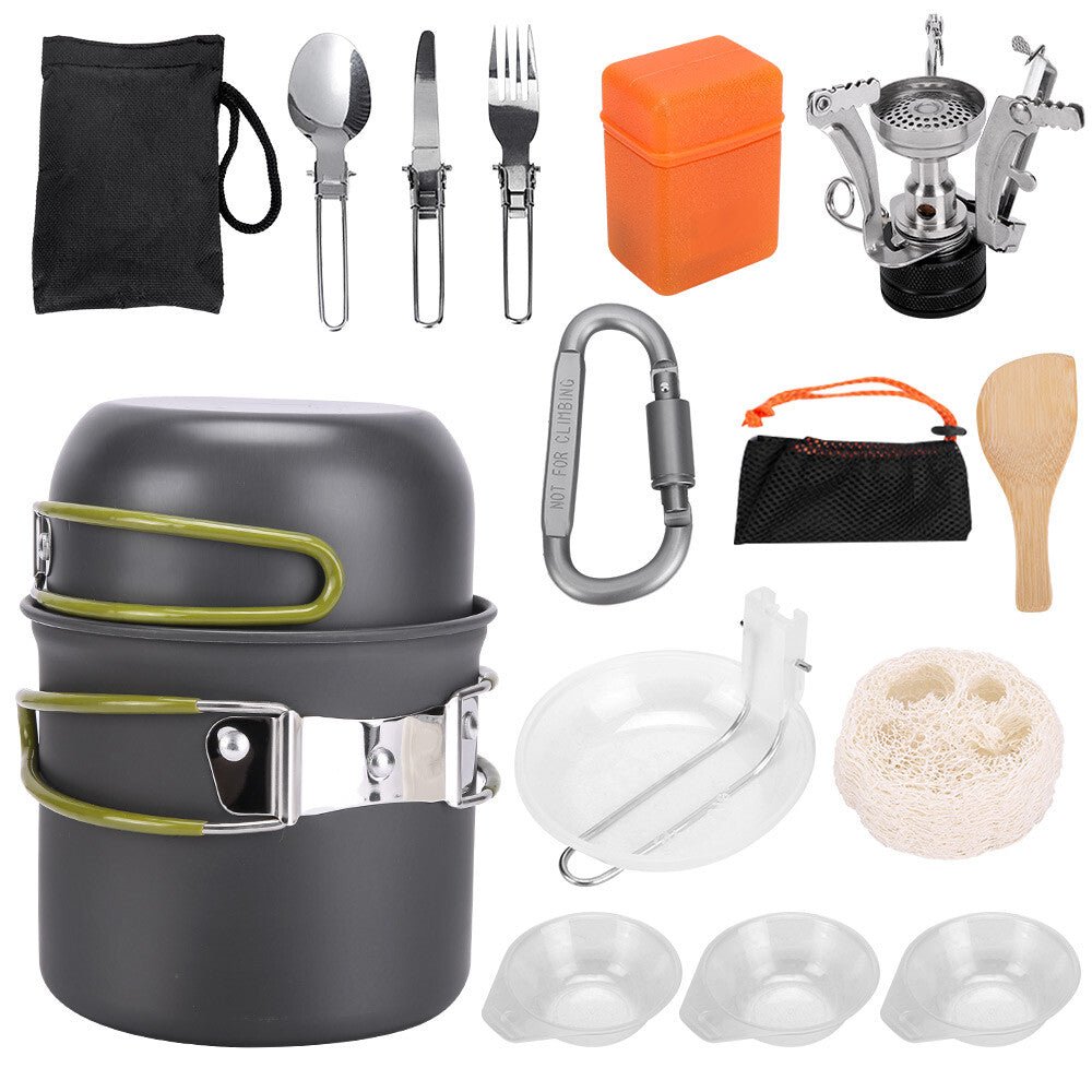 Camping Cookware Set — Portable Gas Stove, Pots, Pans & Utensils Kit - The Kit List