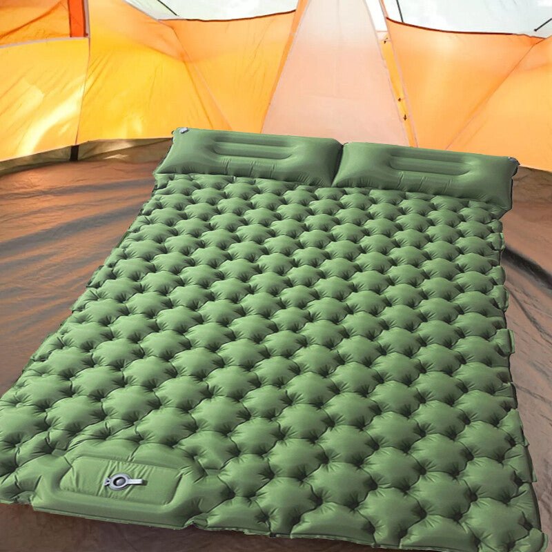 Inflatable Double Camping Mat — Built - in Foot Pump, Pillow Included - The Kit List