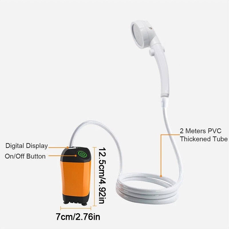 Portable Camping Shower Pump — Rechargeable, Digital Display - The Kit List